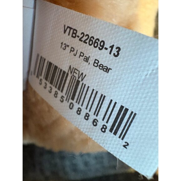 Vermont Teddy Bear 13" PJ Pal Bear Plush With Red Ribbon Tan Stuffed Animal - Picture 4 of 6